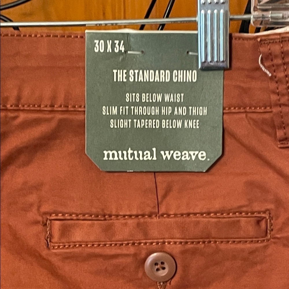 ๐๐๐BOGOHO ๐๐๐Men's Mutual Weave Rust Chinos-30x34 - Picture 10 of 12